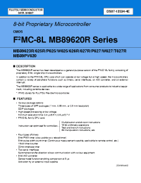 Datasheet MB89P627PFM manufacturer Fujitsu